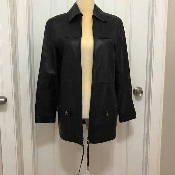 VINTAGE Laurel leather zip up jacket SIZE EU 34 - Picture 2 of 8